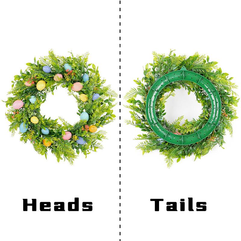 Cross Border Creative Flower Wreath Decoration Hong Kong Love Easter Egg Wreath Festival Decoration Door Hanging Flower Wreath