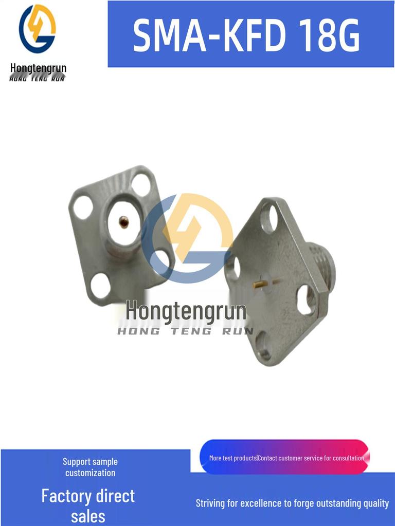 SMA Female RF Connector - Stainless Steel Four-Hole Flange, 18GHz