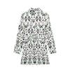European American Women's Clothing Fashionable Temperament Long-sleeved Printed Short Dress