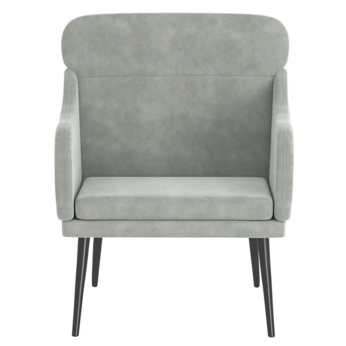 351436 vidaXL Armchair Light Grey 63x76x80 Cm Velvet