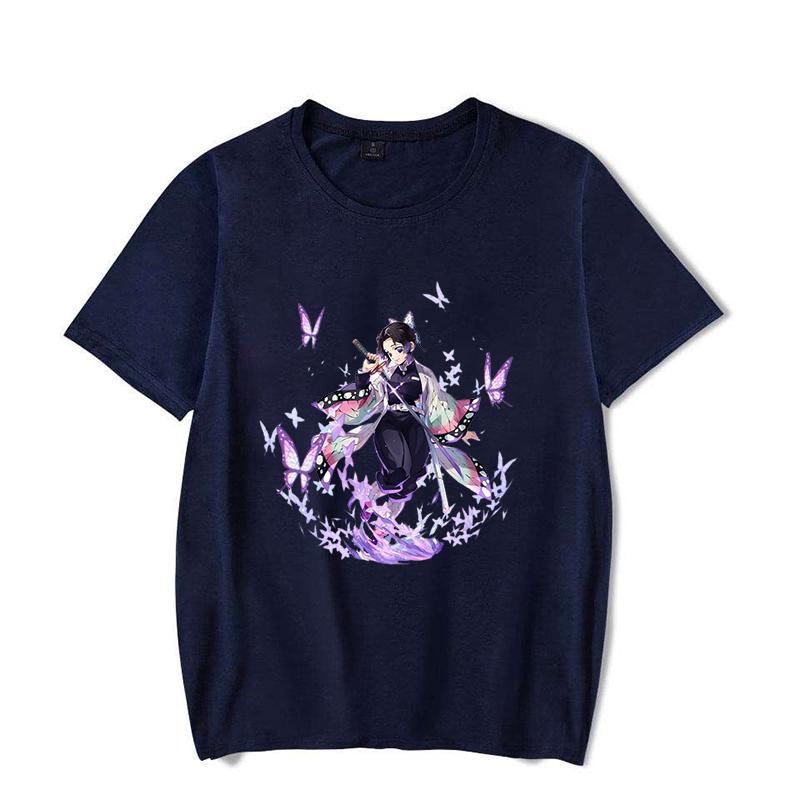 New Kochou Shinobu Print T-shirts for Women Men Summer Tee Shirt Harajuku Anime Casual Round Neck Short Sleeve Tops
