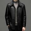 New Winter Men's Fur Collar Detachable Leather Jacket Thickened Lapel Leather Jacket for Men