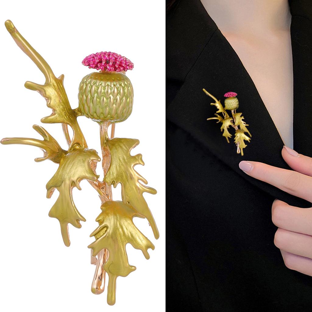 Elegant Floral Alloy Pin For Ladies Outfits Rhinestones Green Primrose Brooch Handmade Lightweight Fashion Jewelry