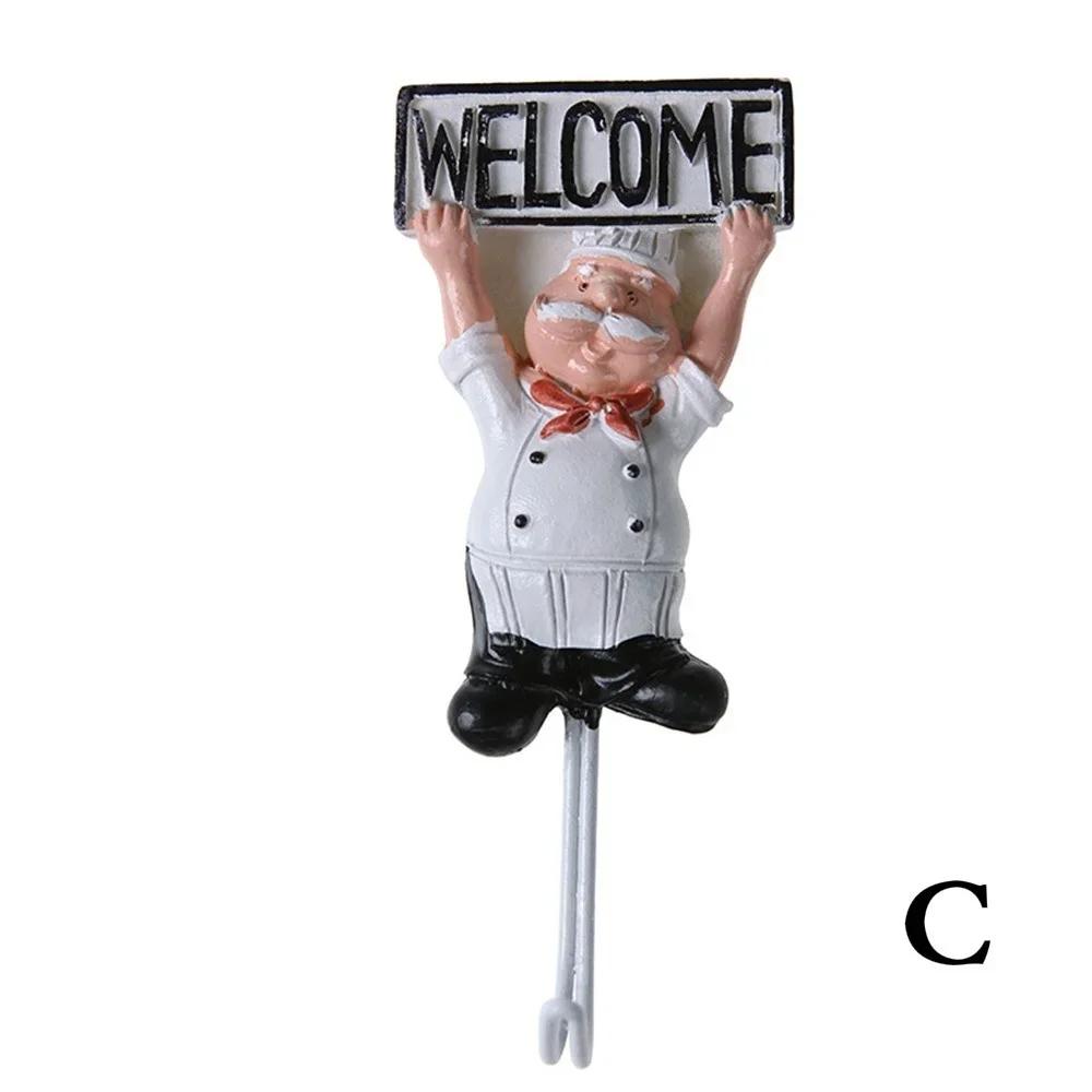 Милый мультяшный маленький персонаж, настенный крючок для кухни, подвесной ключ и крючок без проколов, торчащий за дверью