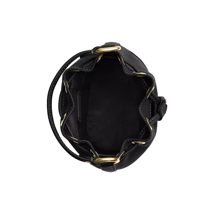COACH Dempsey Pebble Leather Bucket Bag , One Shoulder Handbag Mini Women's Black (Unisex) Handbags CN683 IMBLK