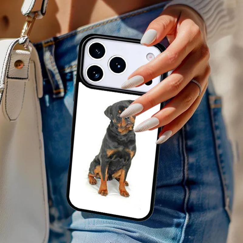 Крутая собака ротвейлер Мягкий ТПУ чехол для телефона Для iPhone 17 Air 14 15 13 12 Max Чехол Для Apple 14 15 16 16e 11 Pro Max Plus Coque