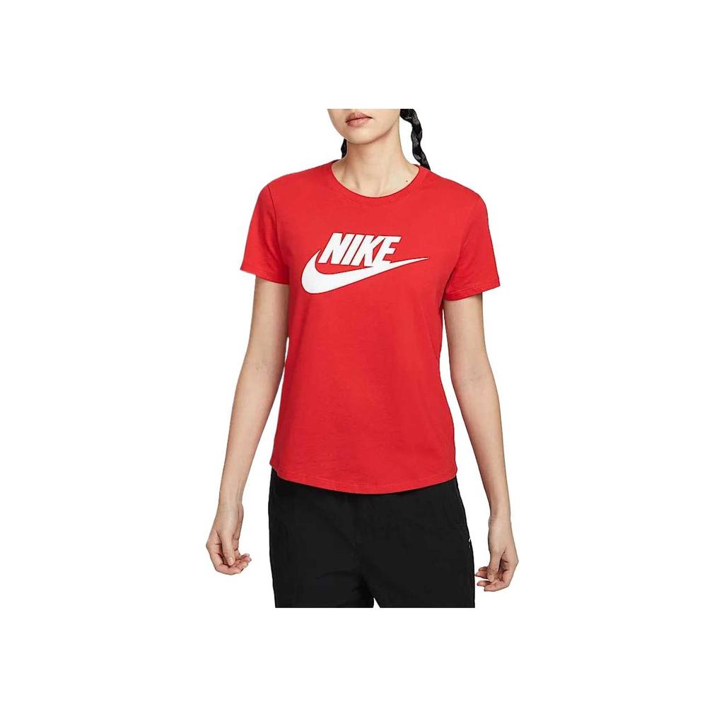 Nike Sportswear Essentials Series Clean Comfortable Skin-Friendly Letter Short Sleeve T-Shirt Women Tops Red DX7907-657