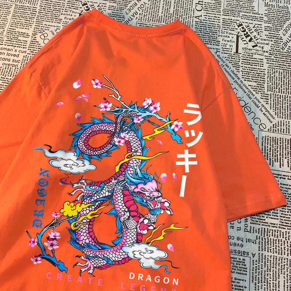 Dragon Create Auspicious Clouds Men Women T Shirt Pattern Sweat Clothes Pattern Summer New Tops O-Neck Couple Tshirts