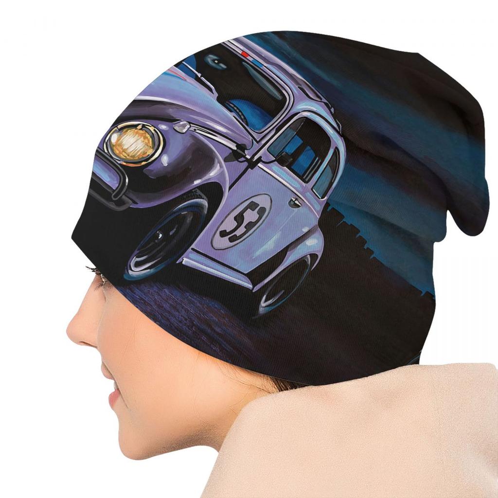 Классические шапки Herbie с гоночным автомобилем, модная вязаная шапка для женщин, унисекс, осенне-зимние теплые шапки Skullies, шапки