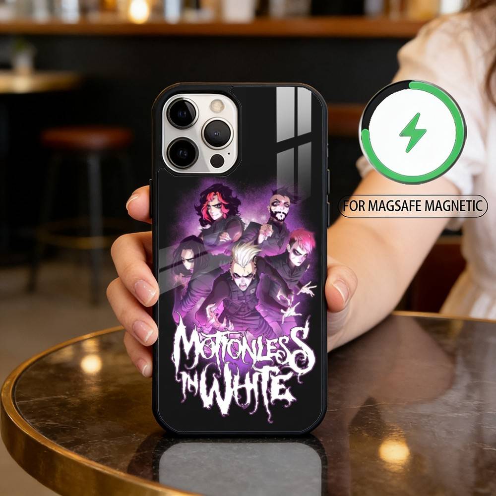 Чехол для телефона M-Motionless In White Магнитный Для Magsafe Беспроводной Зарядки Для iPhone17,16,15,14,13,12,11 Plus,Pro Max