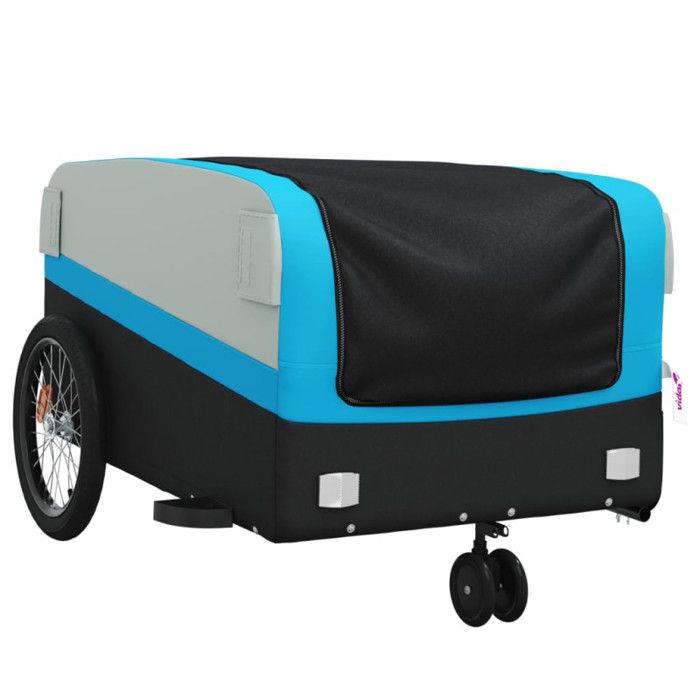 VidaXL Remorque de Vélo, Chariot de Transport avec Drapeau, Chariot de Vélo, Remorque de Bicyclette, Remorque à Bagages, 94065