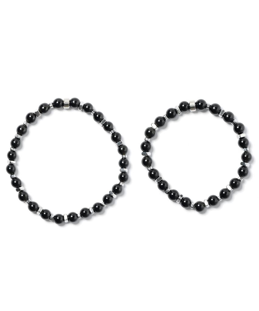 Браслет Jbans Classic 6 мм Черный Оникс Двойной Микс Чип-Браслет Морской Конёк (C2503Ac1361_Bk)