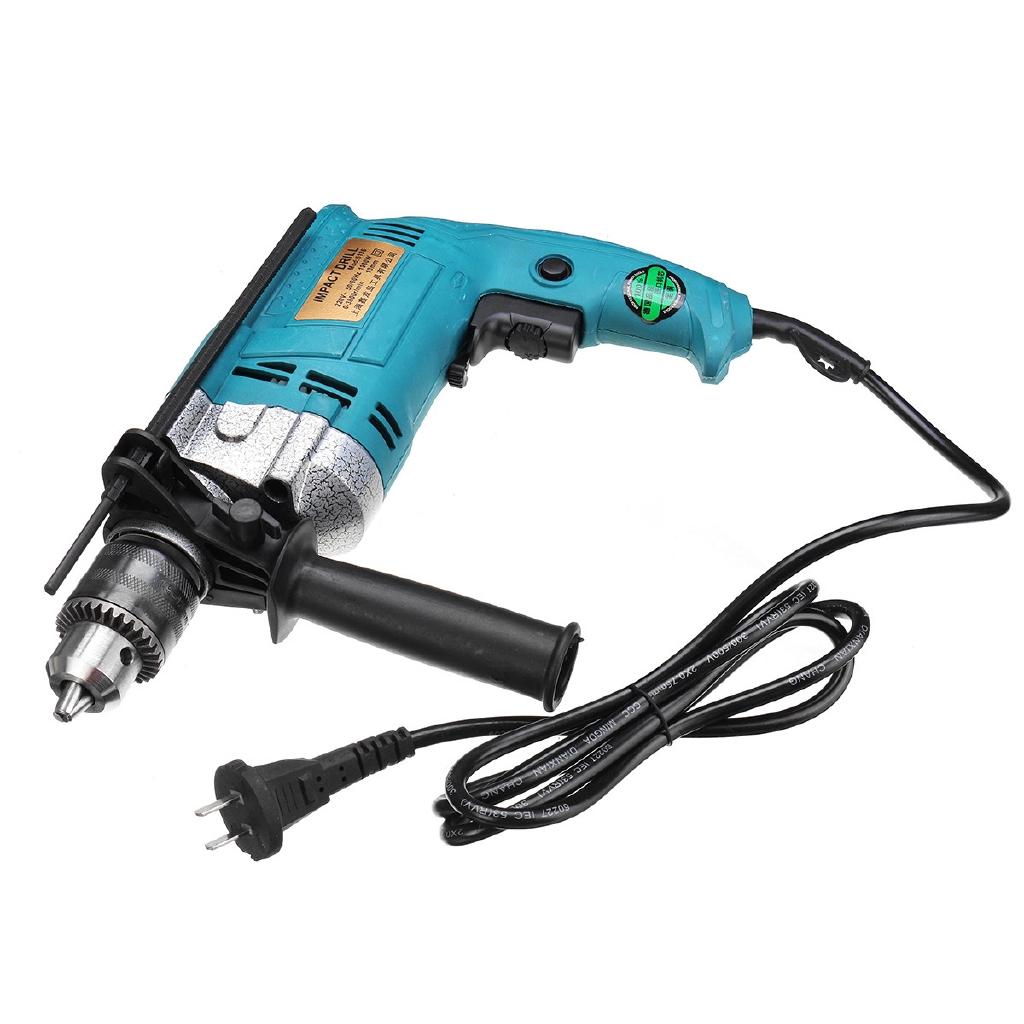 220V 1980W 3800RPM Electric Impact Drill Household Electric Flat Drill Woodworking Power Tools