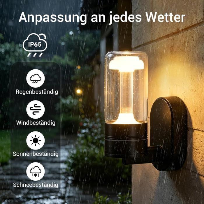 Applique murale extérieure LED - NETTLIFE - n°1 - Noir - Étanche IP65 - 10W 3000K (blanc chaud)