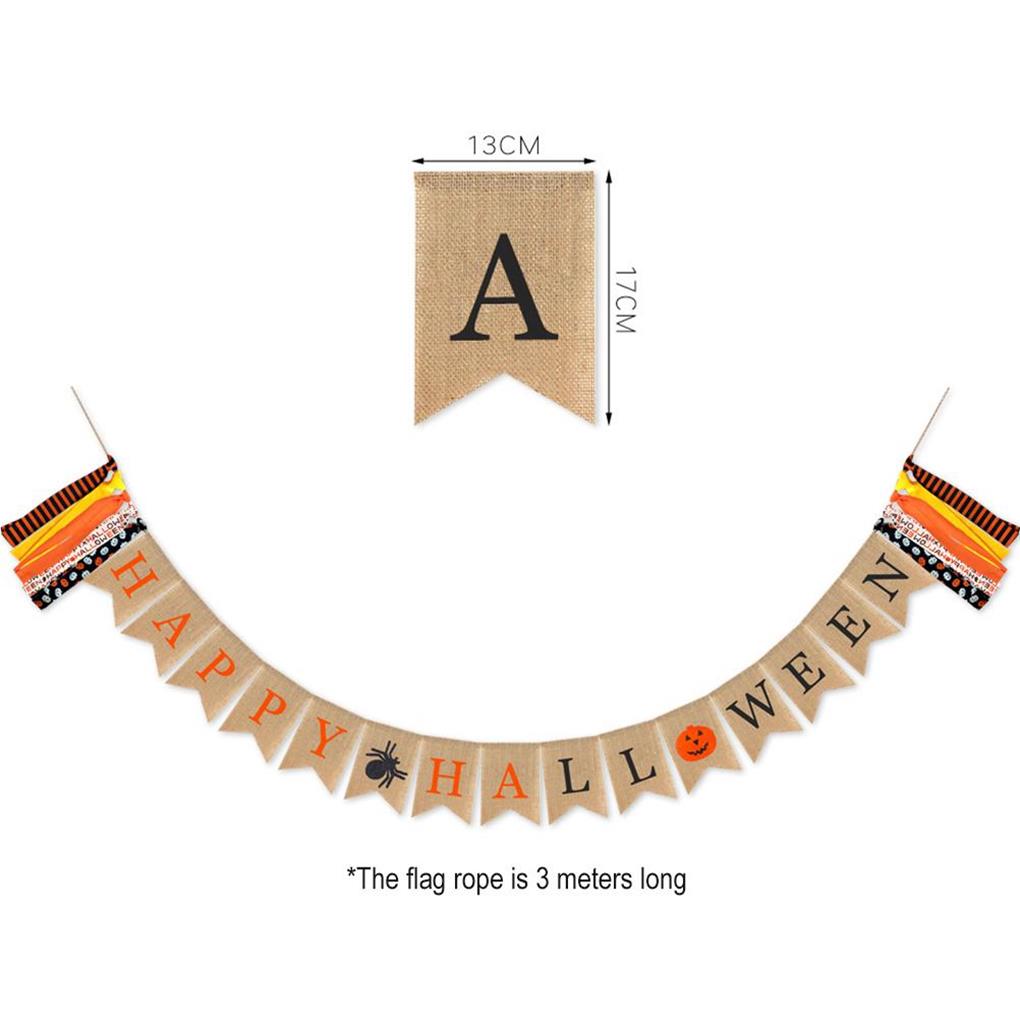 Баннеры на Хэллоуин с изображением паука и тыквы, ткани с буквенным принтом, флажки, праздничные гирлянды, подвесные украшения для дома и сада