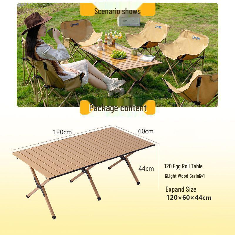 Портативный складной туристический стол и набор стульев-луна с сворачивающимся столом