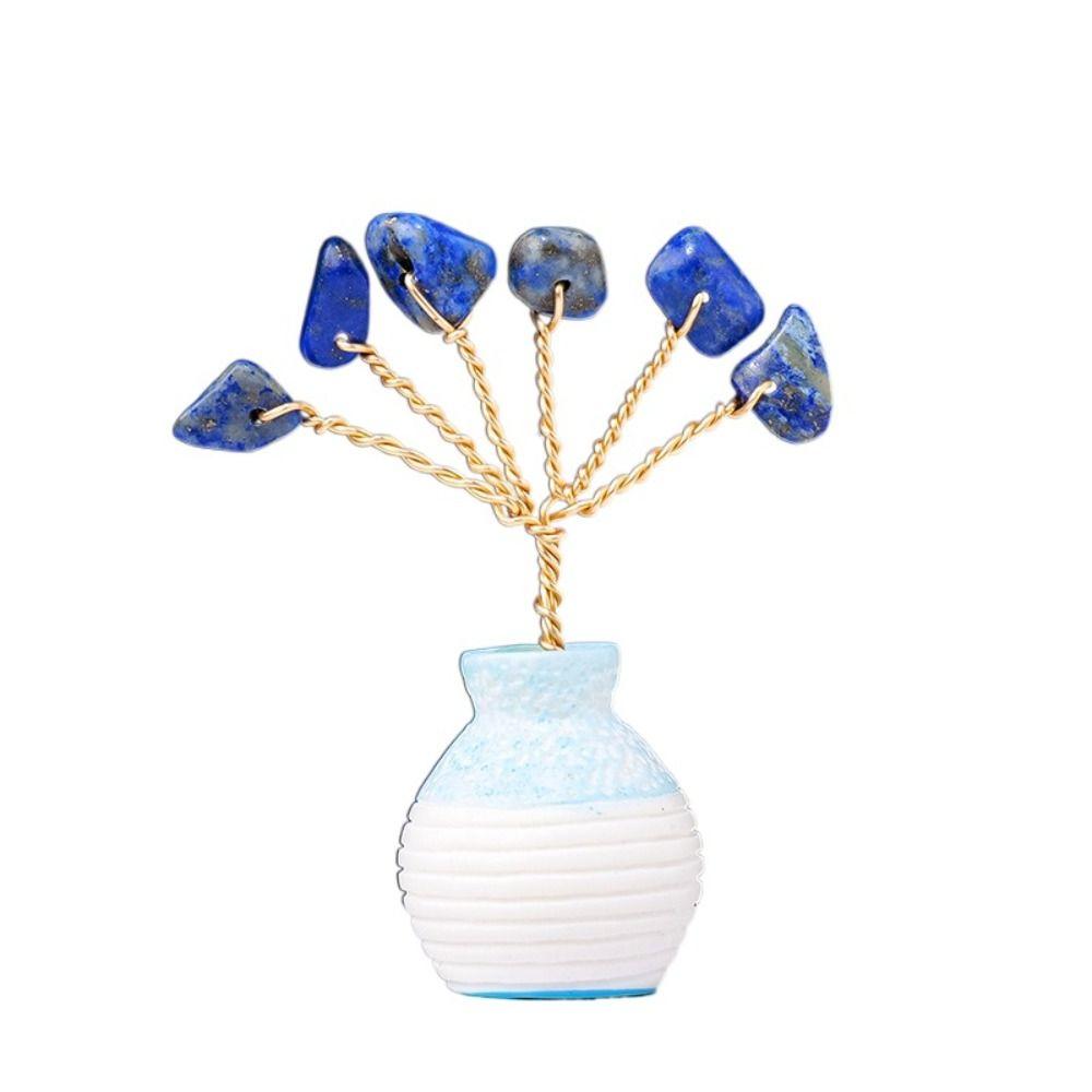 Белая хрустальная ваза Модель хрустального дерева Разноцветные мини-елочные украшения Натуральные изделия ручной работы Украшения для хрустального дерева желаний