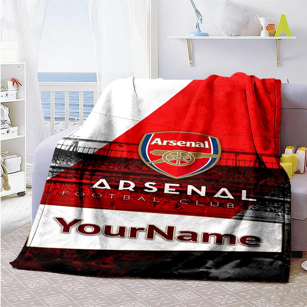 Arsenal Customize Text Blanket Lightweight Customizable Blanket Durable Comfort Versatile for Bed Office Chair Home Decor Office for All Occasions
