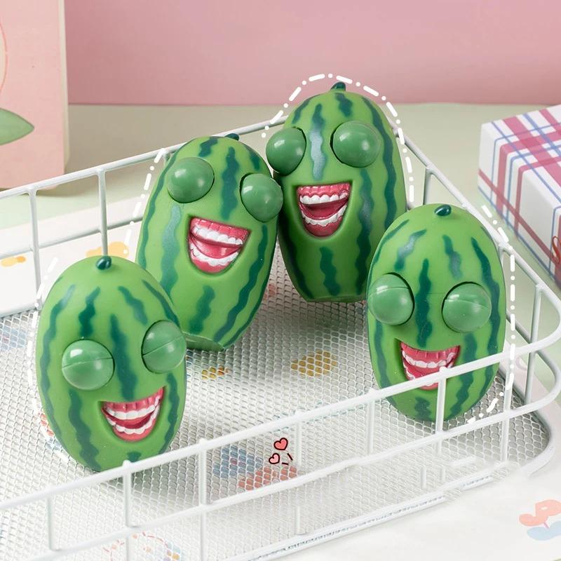 Фруктовые сквиши-игрушки С выпрыгивающими глазами Арбуз Веселый сжимаемый фиджет Сенсорные игрушки Арбузный мячик-антистресс Рождественские и Дни рождения Подарки