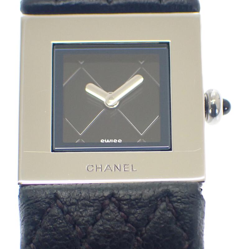 Chanel H0116 Часы черные/серебристые нержавеющая сталь/кожа женские черный циферблат