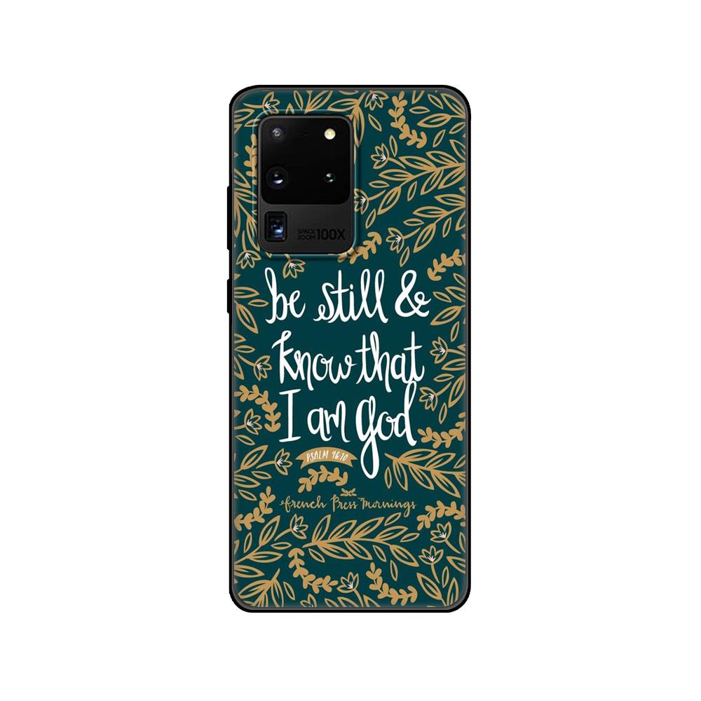 Черный чехол из ТПУ для Samsung Galaxy S20/S20 PLUS/S20 ultra/S20+/S20FE задняя крышка калибра Библия цитаты