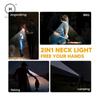 Homlly LED Neck Reading Light with 1800mah Rechargeable battery in 3 adjustable Colors & Brightness