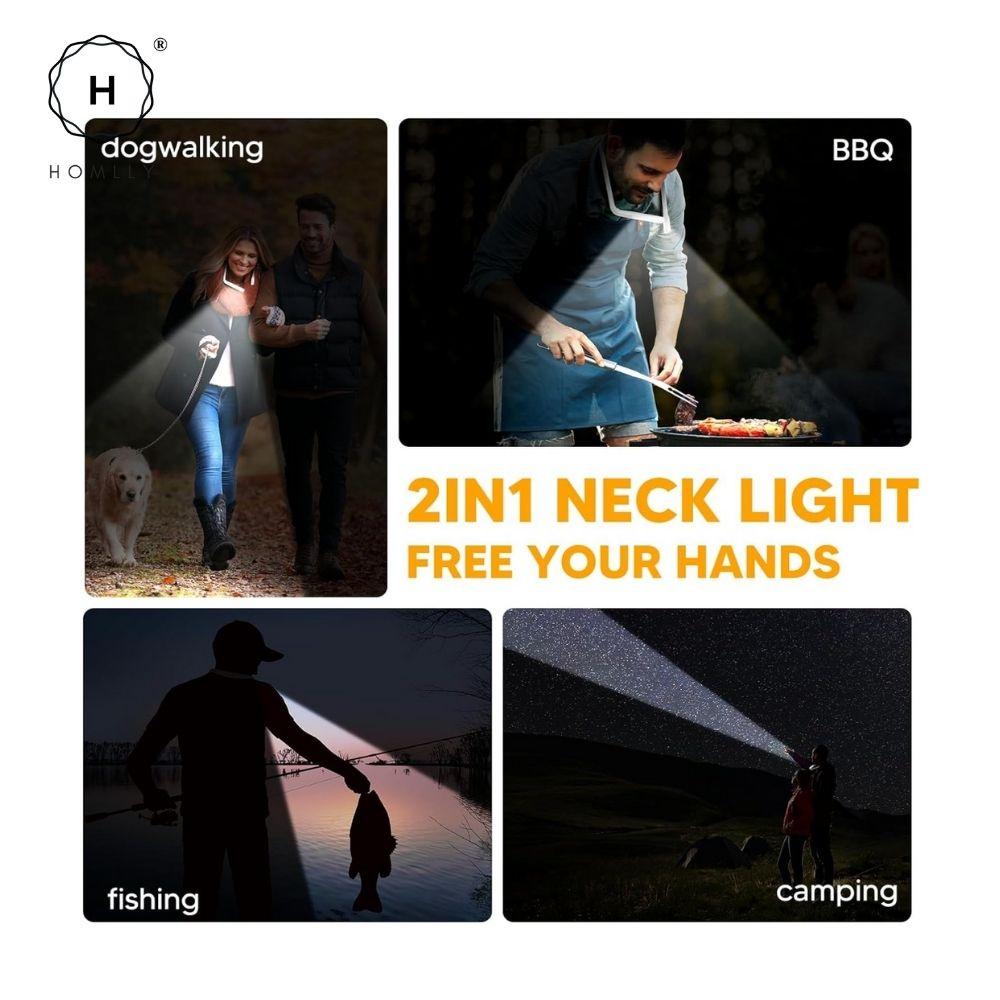 Homlly LED Neck Reading Light with 1800mah Rechargeable battery in 3 adjustable Colors & Brightness