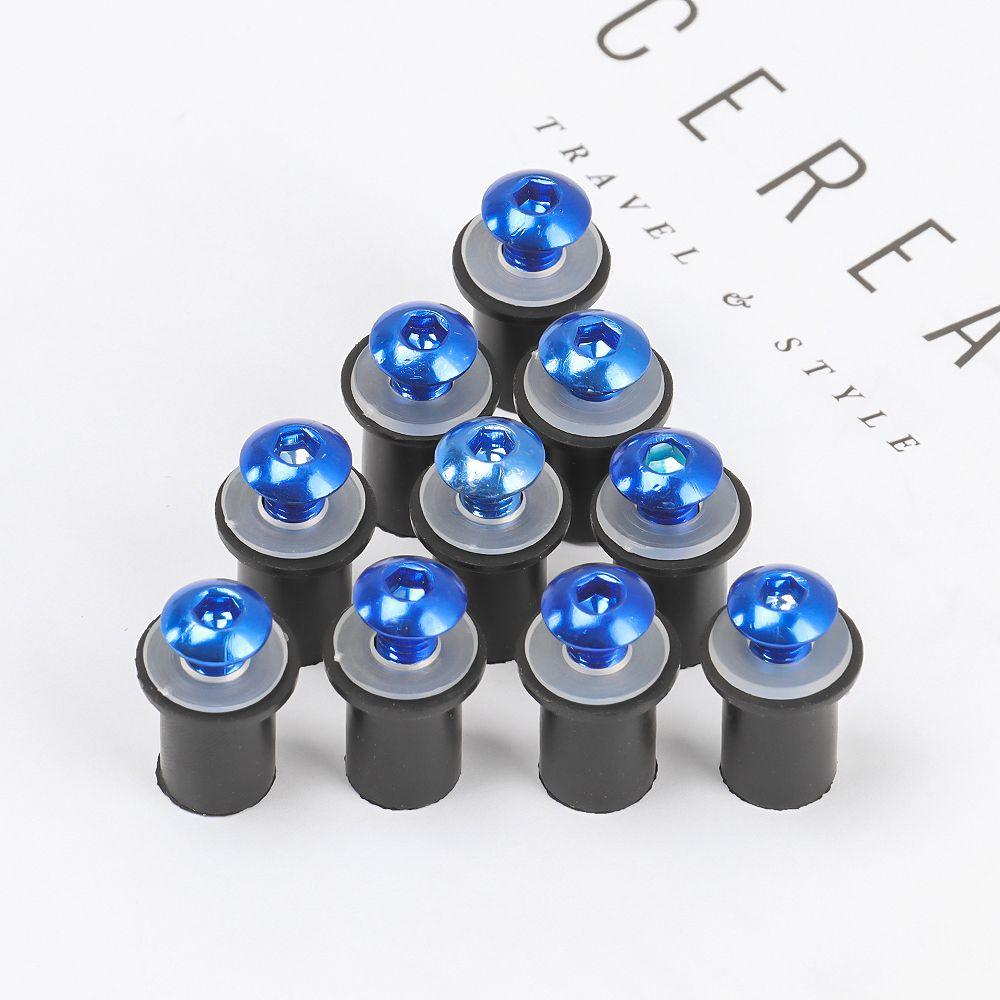 10Pcs M5 x 15mm Moto Decor CNC Windshield Bolt Motorcycle Windscreen Screw Kit Nuts Fastener