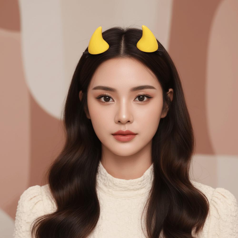 Resin Devil Horn Hairpins Glossy Ox Horn Hair Clips Demon Horn Barrettes Daily Styling