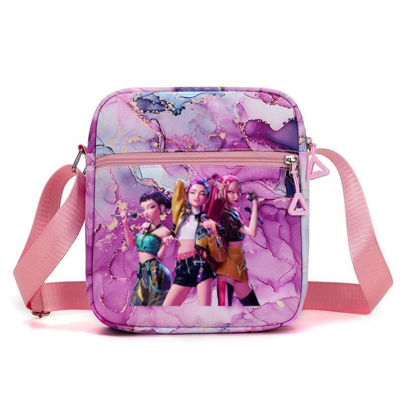 New Korean Kpop Demon Hunter Girl Group Surrounding Printed Shoulder Bag Messenger Bag Student Bag Cute Large Capacity