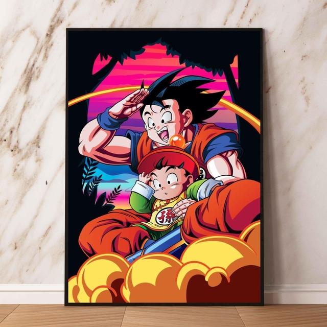 Японское аниме картина маслом Dragon Ball Goku висит подарок художественная наклейка на стену детская экшн-кукла плакат