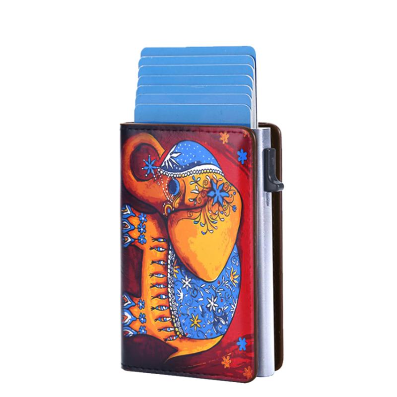 Держатель для кредитных карт с автоматическим выдвижным защитным чехлом для карт, премиальный держатель для карт, тонкий кошелек с отделением для бумажных денег