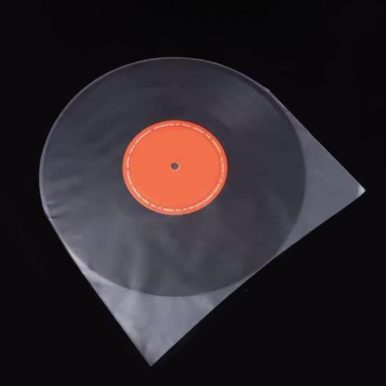 50Pcs Vinyl Record Inner Sleeves Dustproof Scratch-Resistant Anti-Static Plastic Round Bottom EP Protective Sleeves