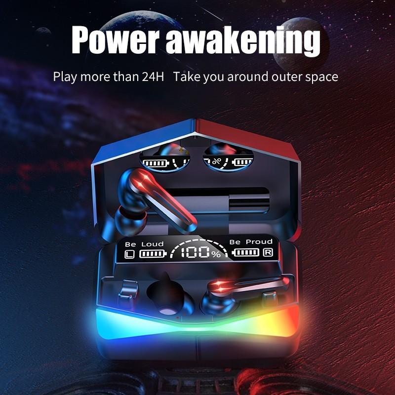 Bluetooth-гарнитура TWS V5.1, зеркальный цифровой дисплей, красочная окружающая подсветка, стереогарнитура с низкой задержкой, игровая Bluetooth-гарнитура для киберспорта