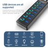 KEBIDUMEI USB-хаб на 7 портов USB 3.0, разветвитель 5 Гбит/с с индивидуальными переключателями, адаптер питания для ноутбука, расширитель USB-портов, USB-C док-станция