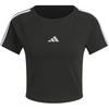 adidas Футболки женские Черный/Пудрово-сливовый фиолетовый Круглый вырез Умеренный KB7753