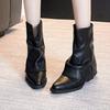 Fashion Women Ankle Boots Elegant Pointed Toe Chunky Shoes Designer 2025 Winter New Chelsea Fashion Boots Dress Party Woman Pumps Botas