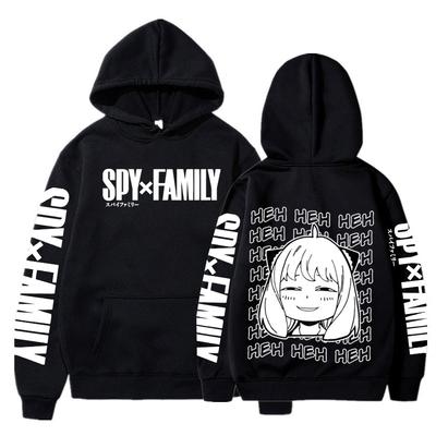 Смешные аниме Spy X Family Anya Forger Kawaii Hoodies Fashion Streetwear Harajuku Black And White Graphics Winter warm Sweatshirt