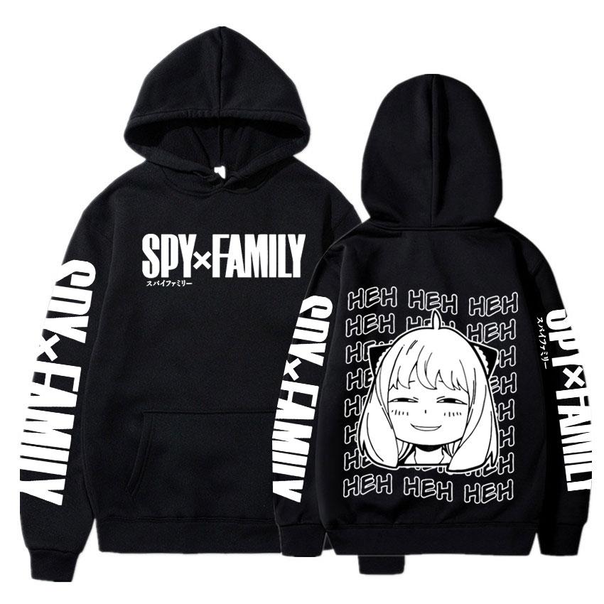 Смешные аниме Spy X Family Anya Forger Kawaii Hoodies Fashion Streetwear Harajuku Black And White Graphics Winter warm Sweatshirt