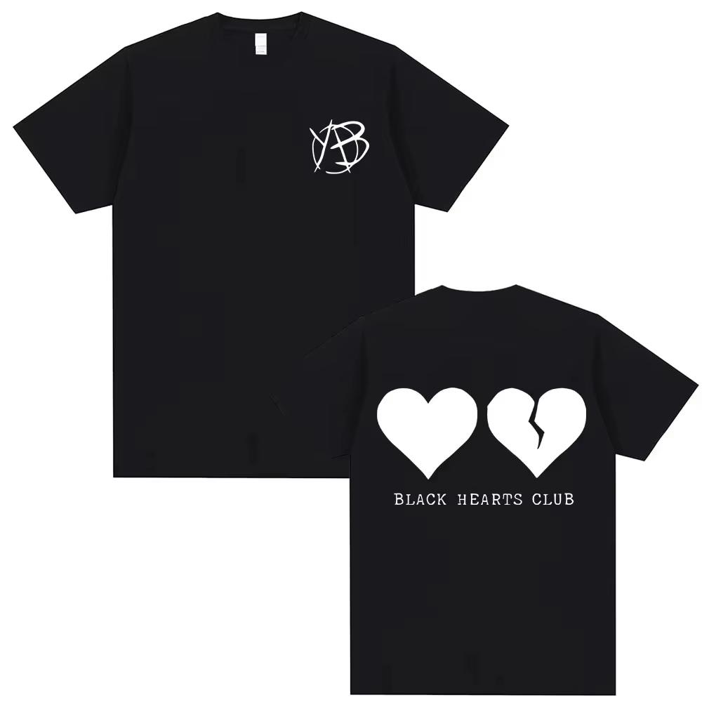 Singer Yungblud Black Hearts Club Tshirt Unisex Women Rock Vintage Oversized Short Sleeve Top Male Pure Cotton Printed T Shirts