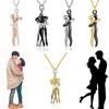 Valentine's Day Gift Love Style Necklace Together Forever Lovers Necklace Couple Hugging Pendant