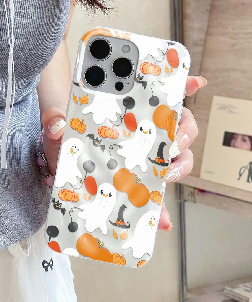 Хэллоуин Мультяшный Чехол-Тыква Для iPhone 17 Air 16 15 14 13 12 11 Pro Max Ударопрочный Мягкий Чехол Fundas