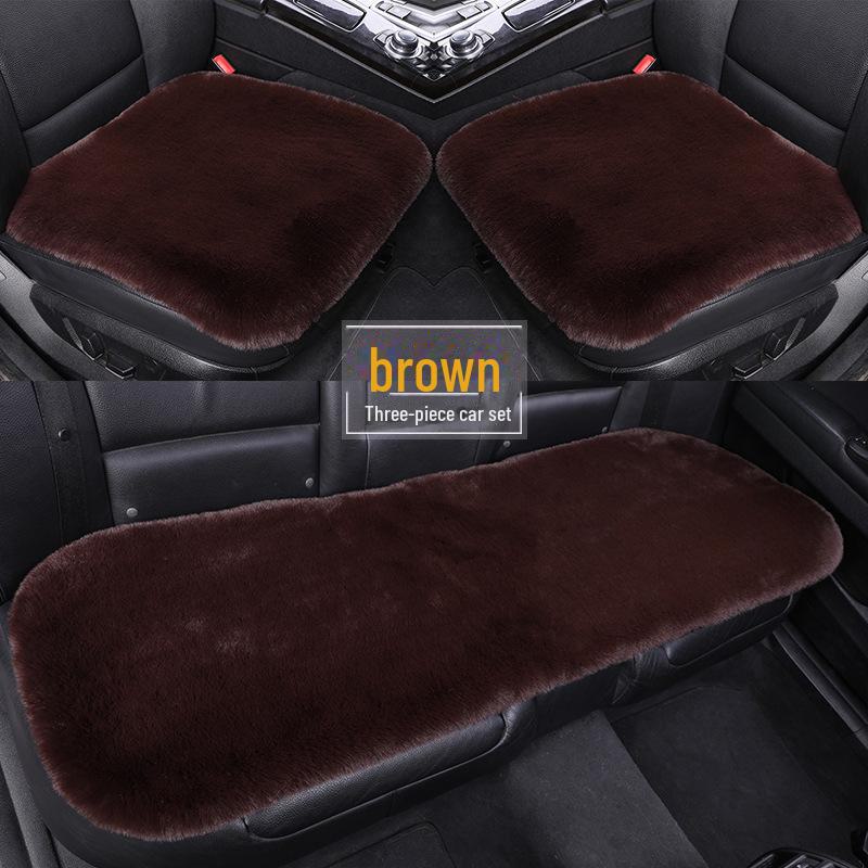 Комплект плюшевых зимних подушек для автомобильных сидений: Нескользящий, утолщенный мех кролика, универсальная посадка