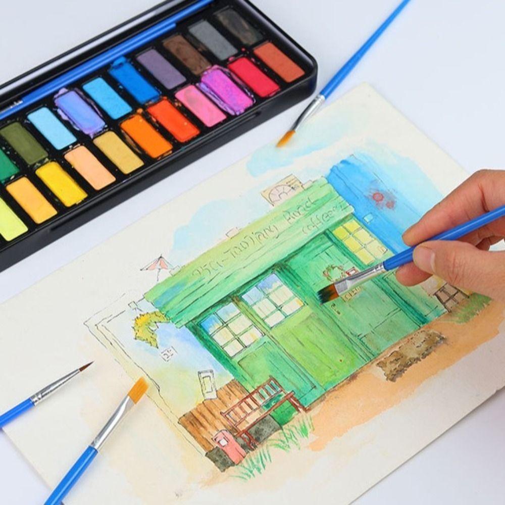 100 шт. Кисти с острым кончиком для масляной живописи, плоские, инструменты для рисования, набор кистей для рисования, рукоделие