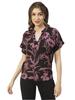 Printed V-Neck Long Tops For Women, Short Sleeve Regular Fit Shirt