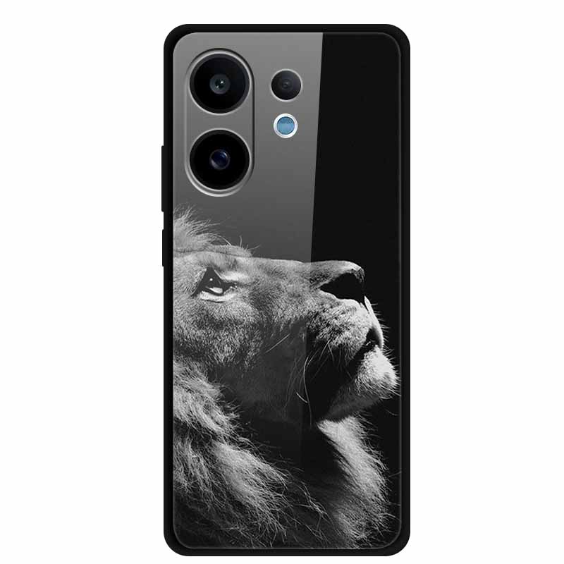 Для Vivo V60 5G Стеклянный Чехол Модный Крутой Животное Закаленное Стекло Задняя Крышка Чехол Для Vivo V 60 2025 Чехлы для Телефона 6.77" Fundas Coques