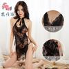 Sexy Underwear Romantic Lace Deep V Hollow Neck Clothing Pure Desire Temptation
