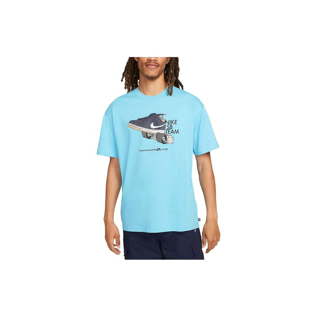 Nike SB Skateboard Print Casual Short Sleeve T-Shirt Men Tops Baltic-Blue FJ1138-416