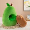 Cute Capybara Avocado Plush Toy Doll Capibala Sleeping Pillow Large Plushie Birthday Gift Kawaii Creative Fruit Rag Doll Cushion