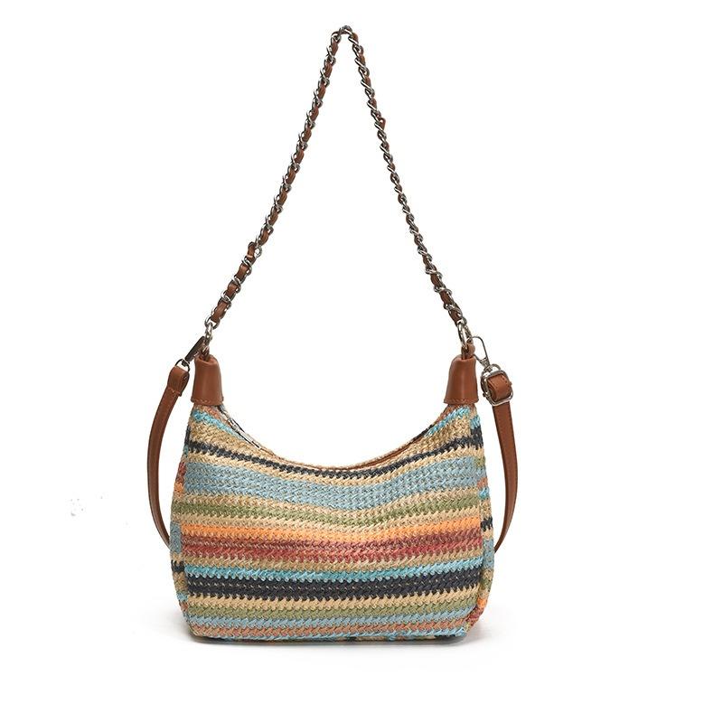 Плетеная сумка женская большой вместимости новая летняя через плечо для отпуска на море пляжная сумка